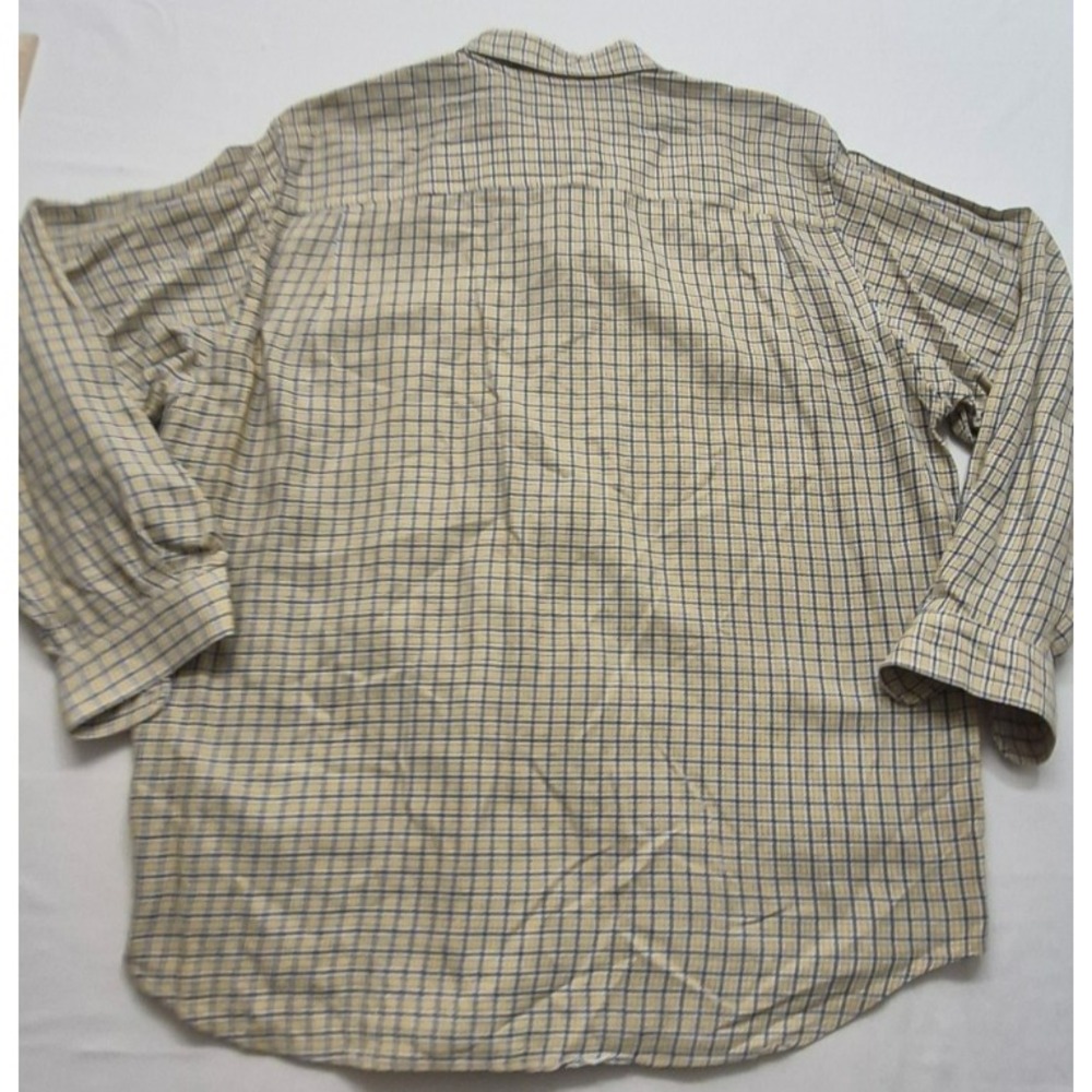 VTG Eddie Bauer AKA men's yellow plaid long sleever button up shirt XLT‎ Cotton - Picture 9 of 13